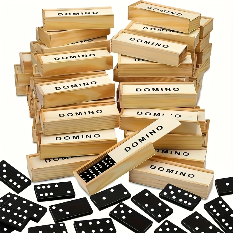 Board Game Monopoli - 28 sztuk/zestaw Mini Drewniane Domino, Miniaturowe