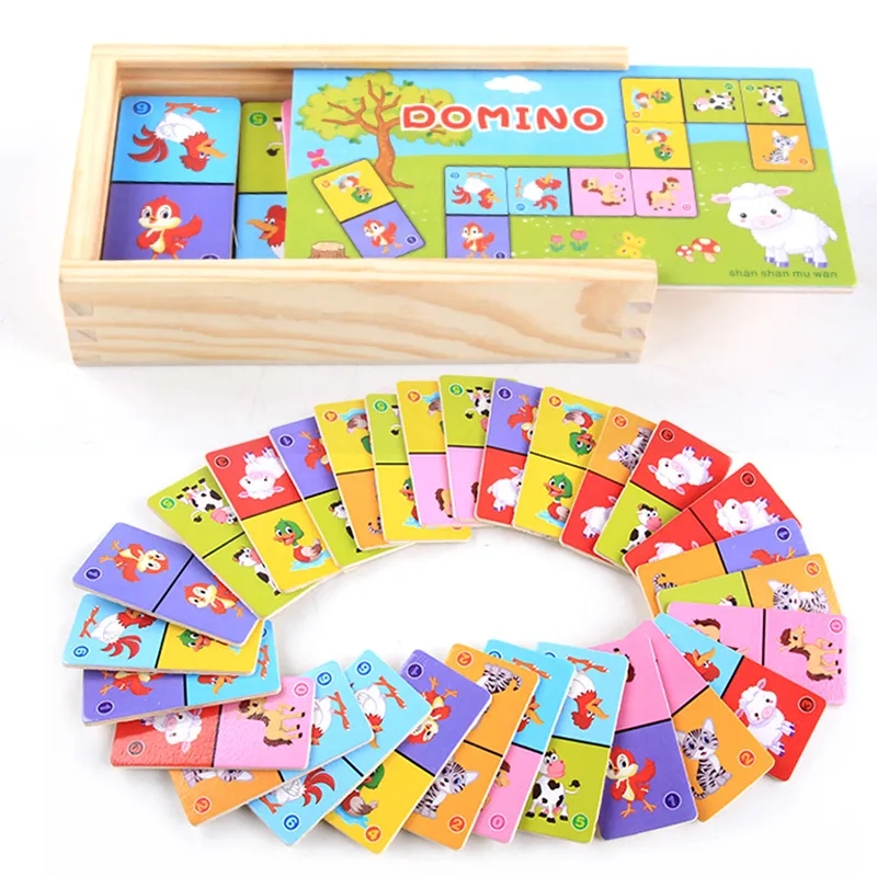 Board Game Monopoli - Dzieci poznawcze zwierzę pasjans Domino Puzzle